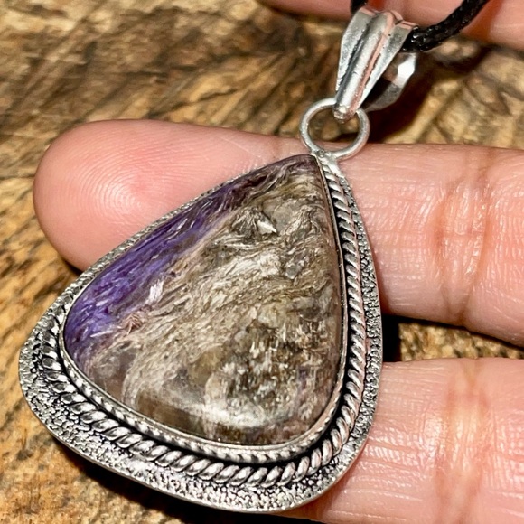 Purple Charoite Pendant 2” - Picture 3 of 14